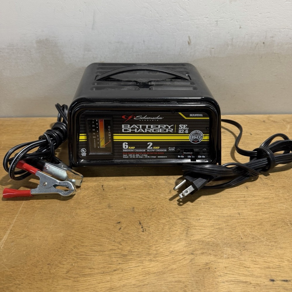 Schumacher SE Series SE-82-6 6 Amp 2 Amp 6V 12V Manual Battery Charger Tested